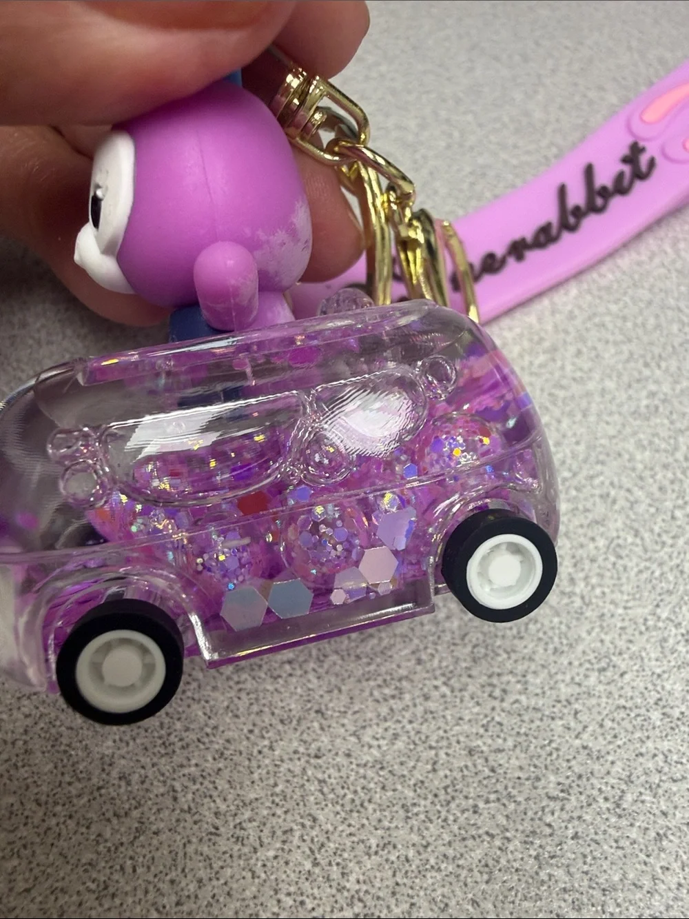 Purple Bunny Key & Card Holder Wristlet